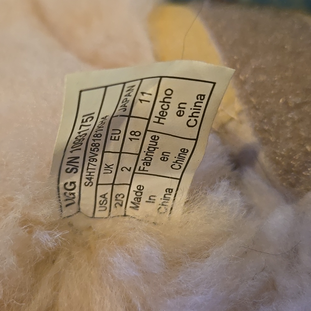 UGG Patchwork Furry Boots Sz 2-3 - Picture 3 of 6